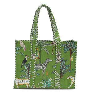 SAMSER DESIGNS Green Reversible Jungle Tote